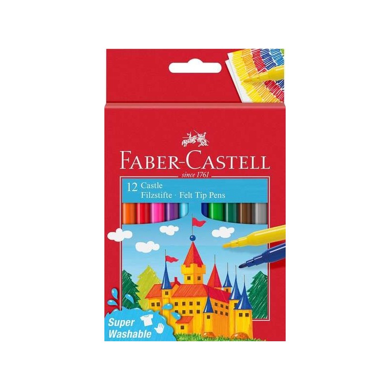 FABER-CASTELL Filzstifte FABER Filzstifte Im 12er Etui 1.0 mm Mehrfar