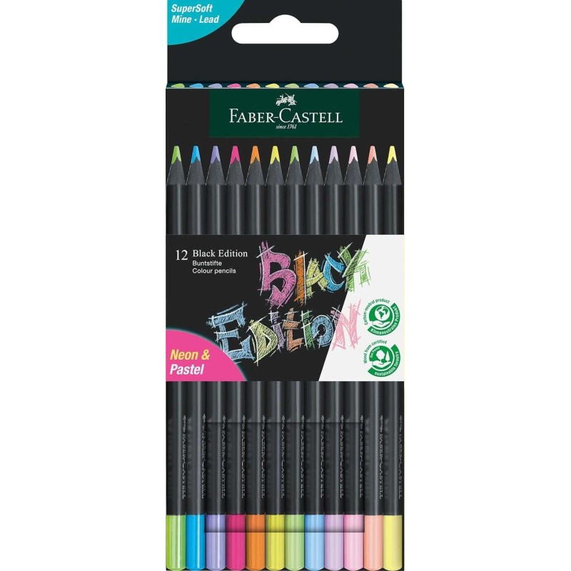 FABER-CASTELL Buntstifte Buntstifte Black Edition Mehrfarbig