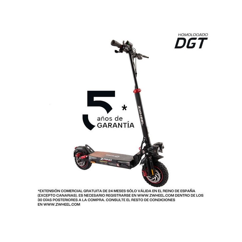 Zwheel ZRino Duo Max Patinete Electrico Motor 2x 500W - Homologado DG