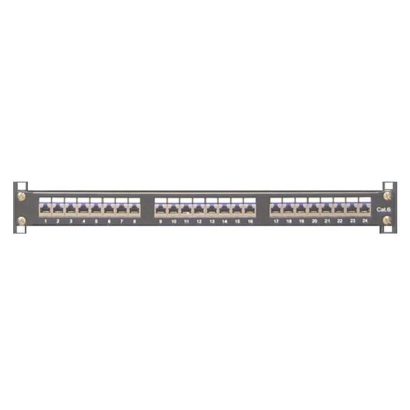 Patch panel per rack 19&quot; pannello 24 porte Cat 6 FTP, 1U con asole fi