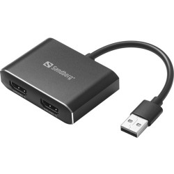 Sandberg 134-35 cavo e adattatore video USB tipo A 2 x HDMI Nero