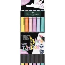 Faber-Castell Black Edition Pack de 6 Rotuladores Punta Pincel - Tint