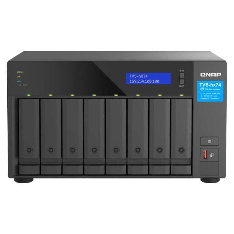 NAS assemblato QNAP TVS-H874-I5-32G-48TIWP 48TB (8x6TB) con HDD Seaga