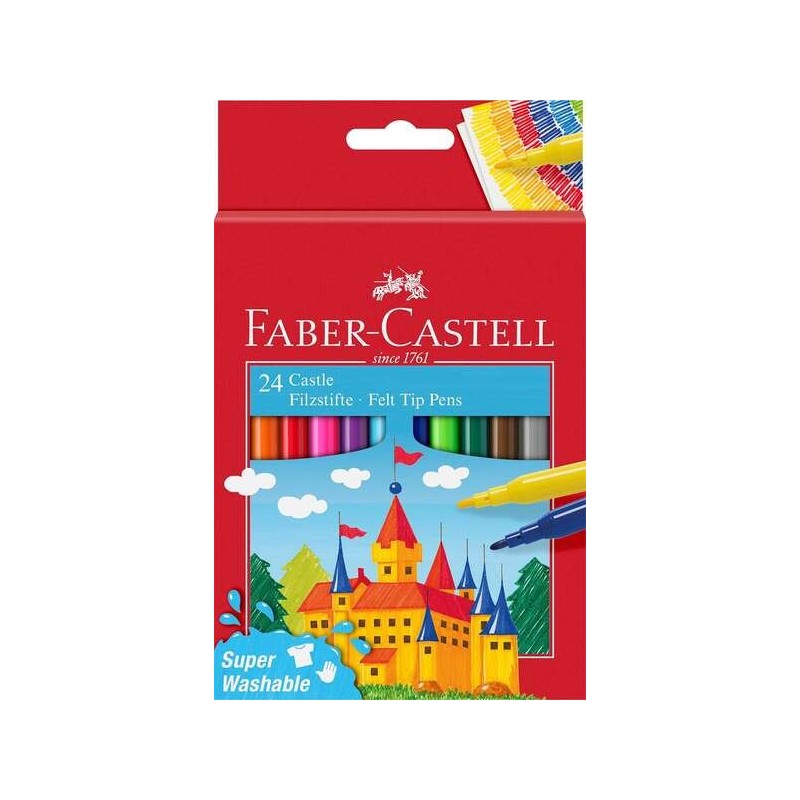 Faber-Castell Castle Pack de 24 Rotuladores - Tinta con Base de Agua 