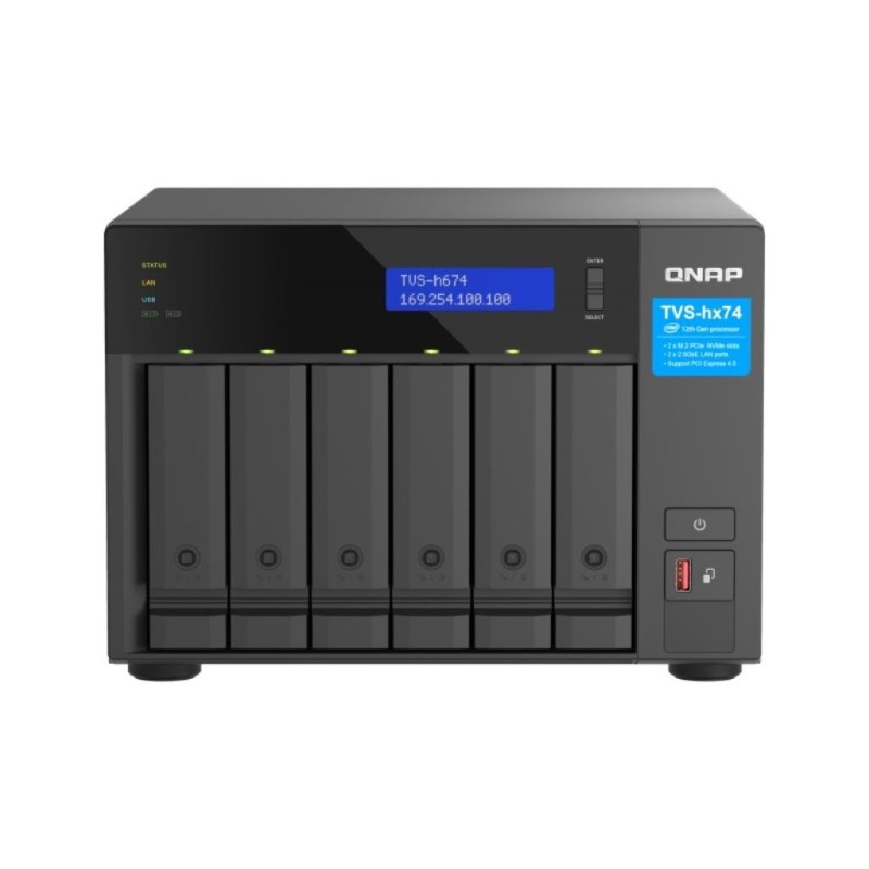 NAS assemblato QNAP Tower TVS-H674-I5-32G-24TIW 24TB (6x4TB) con HDD 