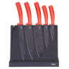 JATA SET OF 5 KNIVES AND KNIFE BOARD RED/BLACK HACC4502