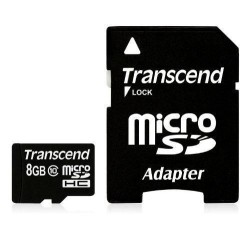 MicroSD Card SDHC 8GB + Adapte