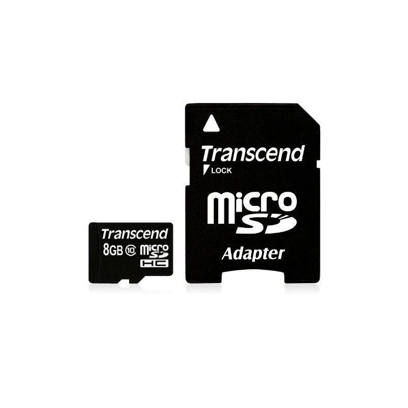 MicroSD Card SDHC 8GB + Adapte