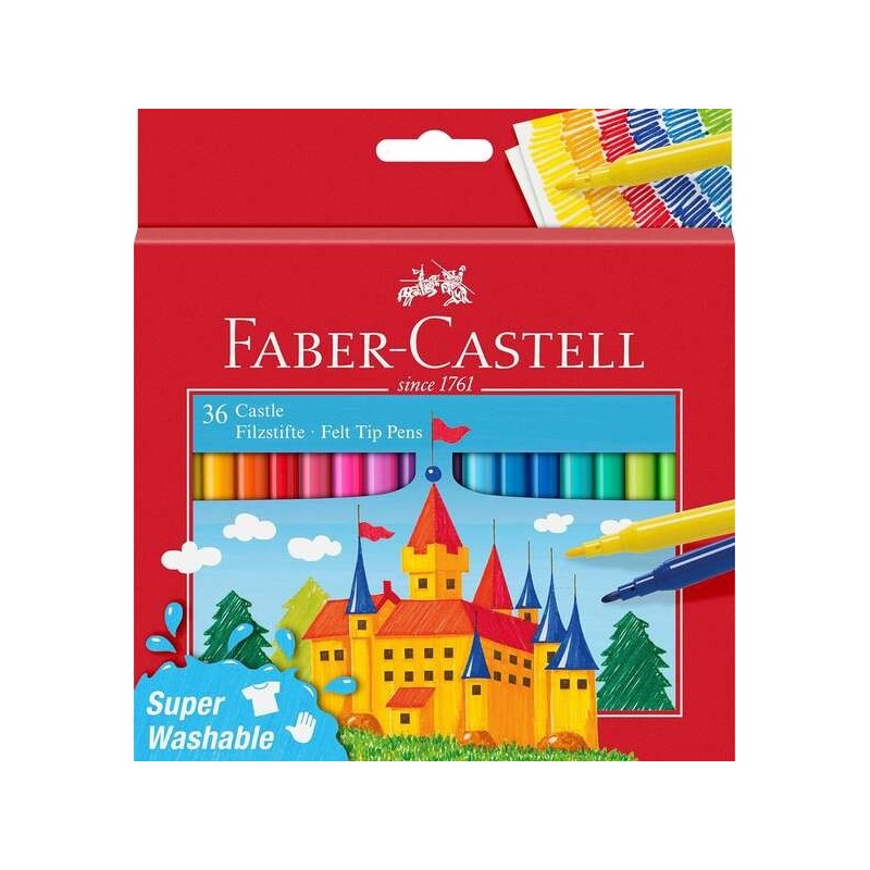 Faber-Castell Castle Pack de 36 Rotuladores - Tinta con Base de Agua 