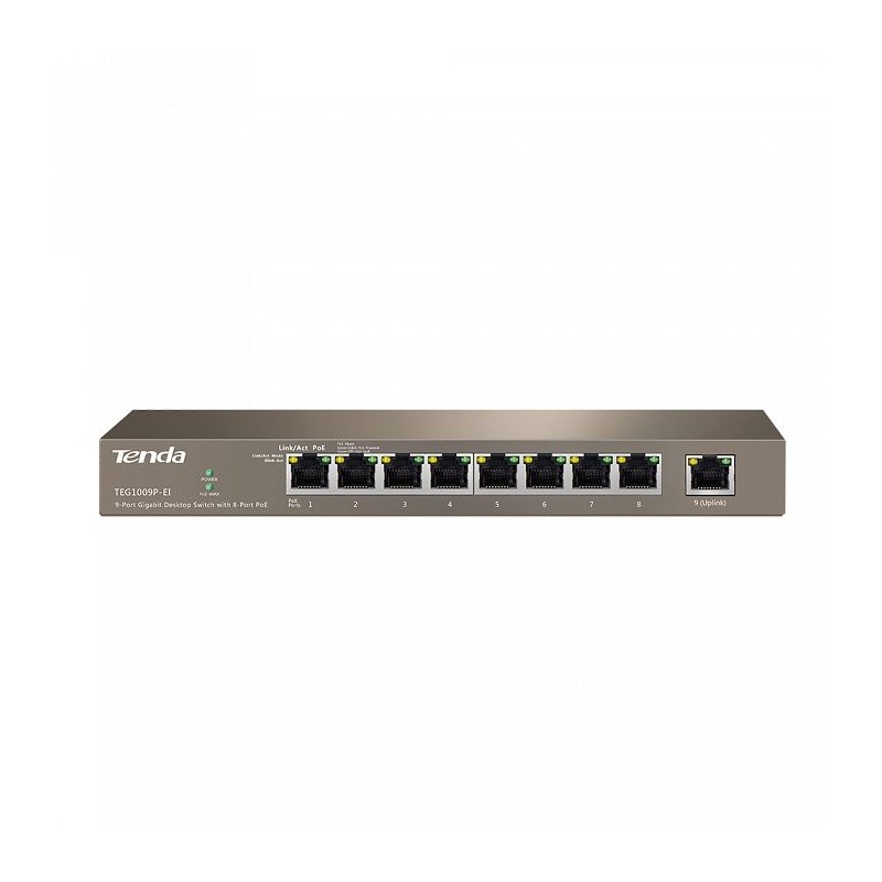 TENDA TEG1009P-EI GIGABIT ETHERNET PoE SWITCH, 8x 10/100/1000MBPS PoE