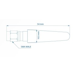 Antena Teltonika ANTENNA CELLULARE COMPATTA DIRITTA TELTONIKA 5DBI 00