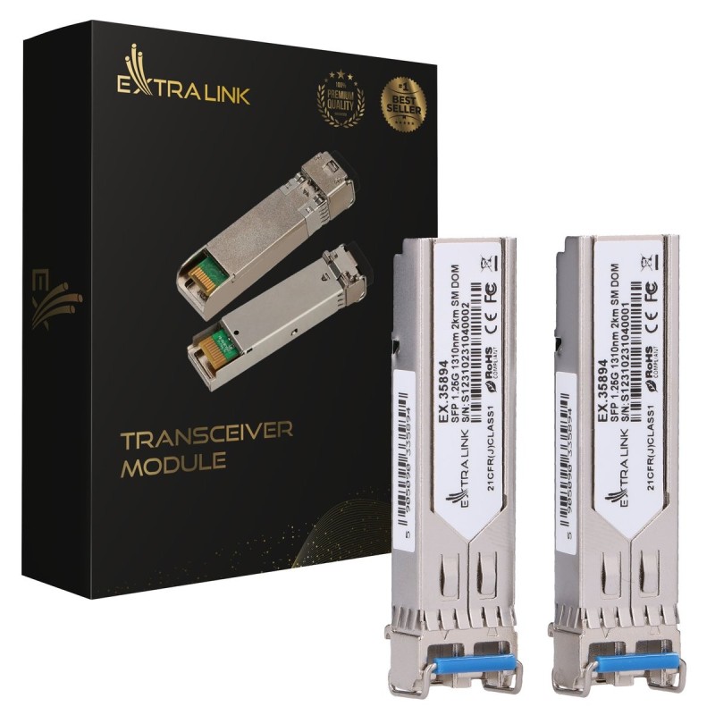 Extralink SFP 1.25G 2-pack | Modulo SFP | 1,25Gbps, LC/UPC, 1310nm, 2