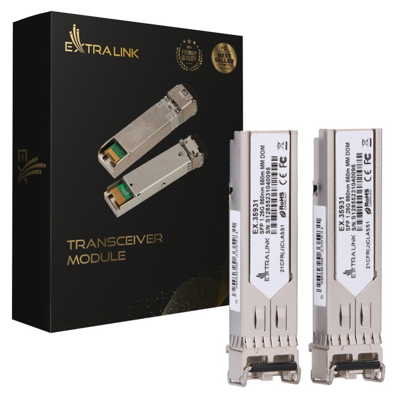 Extralink SFP 1.25G 2-pack | Modulo SFP | 1,25Gbps, LC/UPC, 850nm, 55