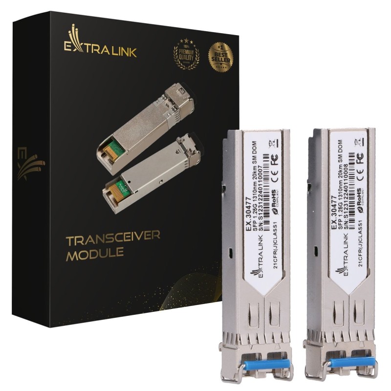 Extralink SFP 1.25G 2-Pack | Modulo SFP | 1,25Gbps, LC/UPC, 1310nm, 2