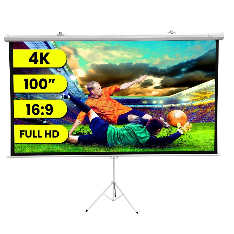 EXTRALINK PROJECTION SCREEN 100&quot; 16:9, 220x125CM WHITE PVC, SEMI-AUTO