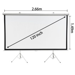 EXTRALINK PROJECTION SCREEN 120&quot; 16:9, 266x149CM WHITE PVC, SEMI-AUTO