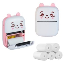 EXTRALINK EPP-001 PORTABLE MINI PRINTER PINK PAPIER TERMICZNY ZWYKY 5 SZT