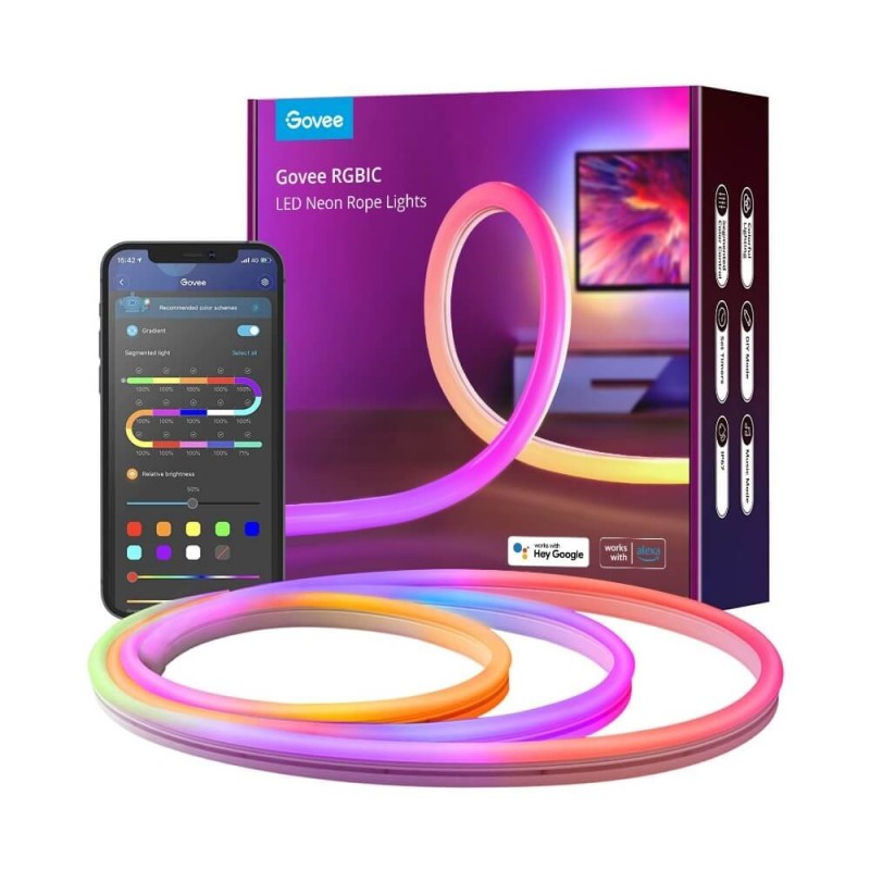 Govee H61A0 Neon Rope 3m | Striscia LED | Wi-Fi, Bluetooth, RGBIC