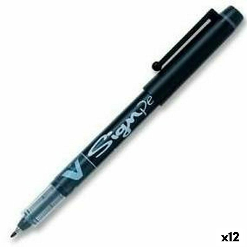 Pilot V Sign Liquid Ink Pen 2mm Tip 0.6mm Line Black [Pack 12] - 3011