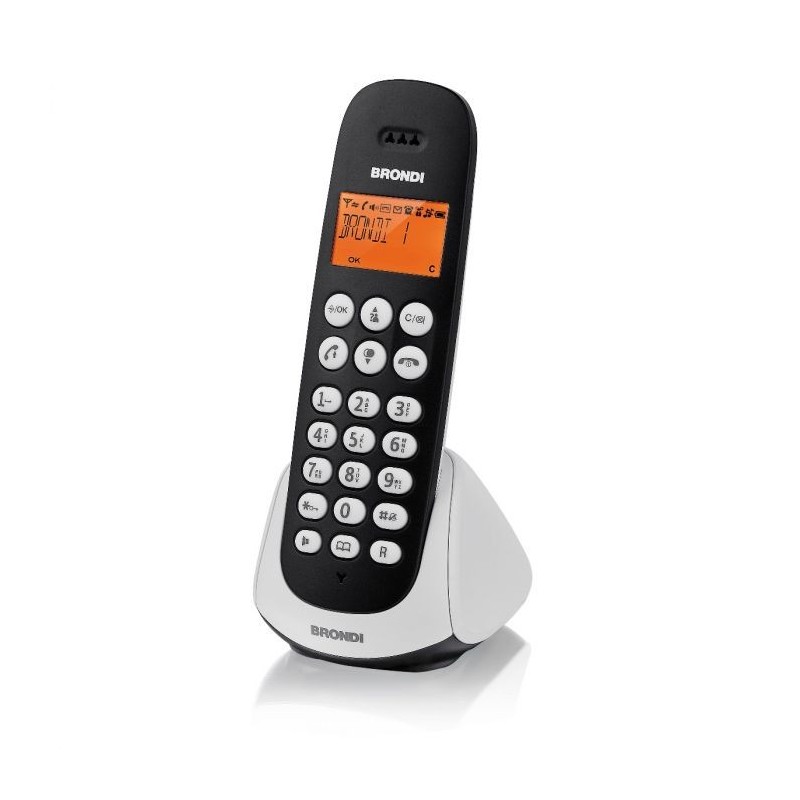 TELEFONO CORDLESS BRONDI ADARA 10273843 Nero DECT display alfanum. re