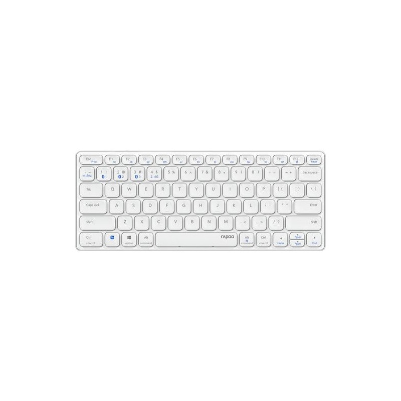 Rapoo E9600M tastiera RF senza fili + Bluetooth QWERTY Tedesco Bianco