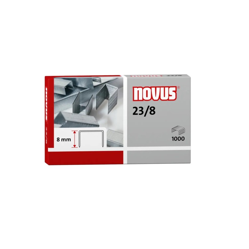 NOVUS 23/8 Super Scatola da 1000 graffette 23/8 Zincate per il massim