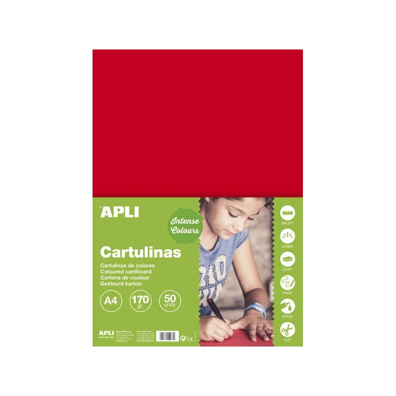 Applica cartoncino rosso A4 170G 50 fogli