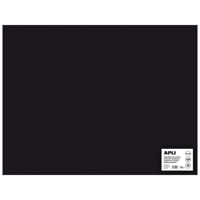 Cartoncino nero applicato 50 x 65 cm 170G 25 fogli