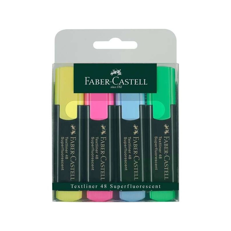 Faber-castell confezione da 4 pennarelli fluorescenti Textliner 48 - 