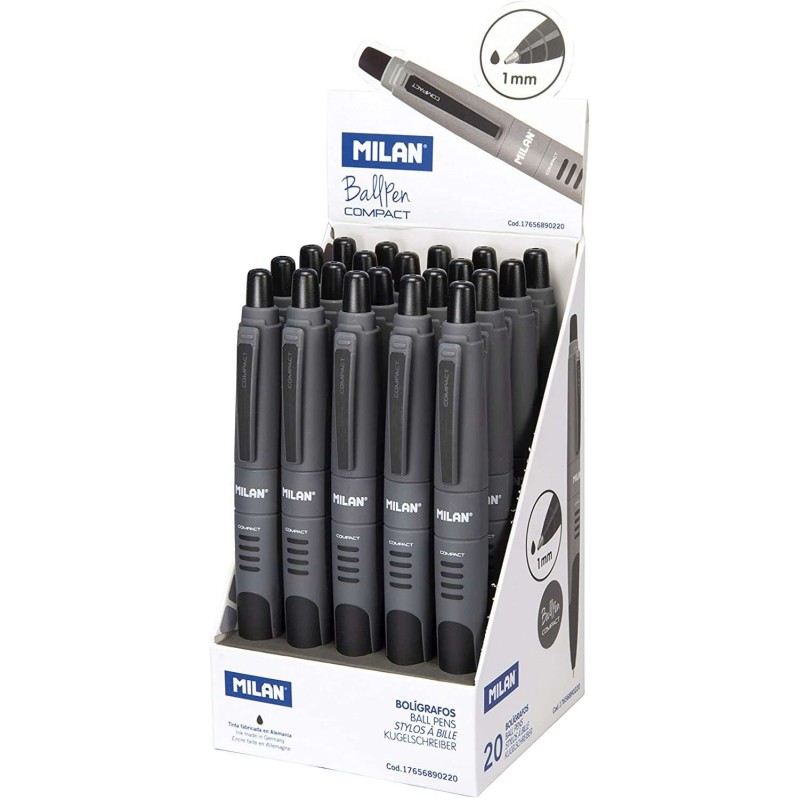 Milano Compact Pens Penne retrattili - punta tonda 1mm - corpo grigio