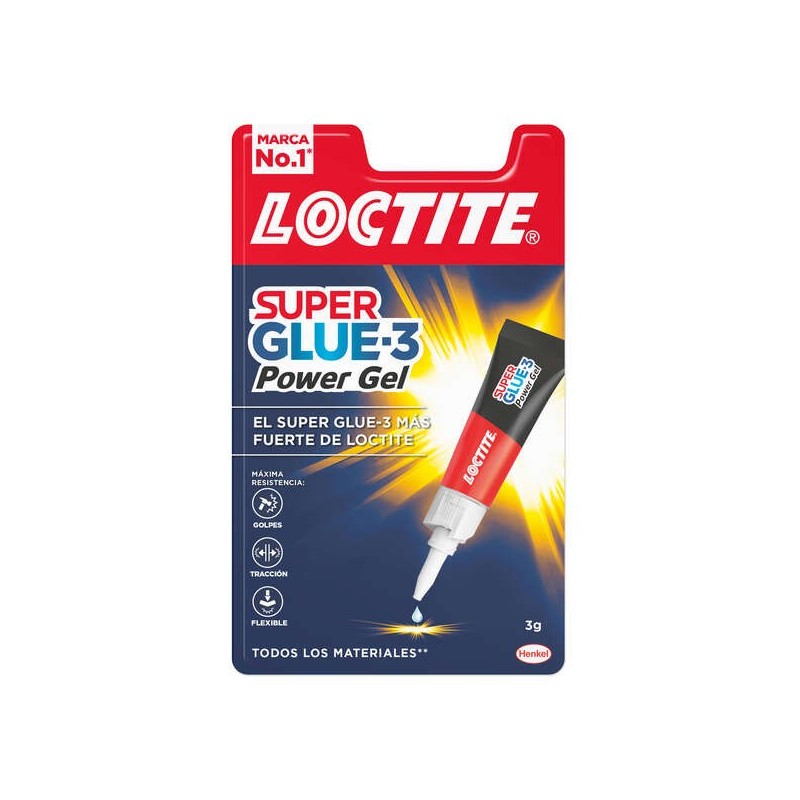 Loctite Superglue-3 Power Gel 3gr - Adesivo istantaneo flessibile ed 