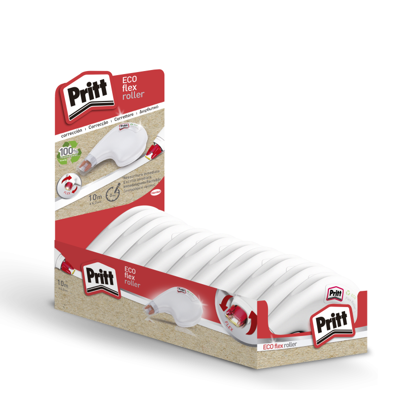 Pritt Eco Flex Roller Cinta Correctora 4.2mm x 10m - Cinta Reciclable