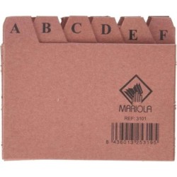 Mariola Indice A-Z N&ordm;1 per cartella - Misure 95x65mm - Colore Marrone