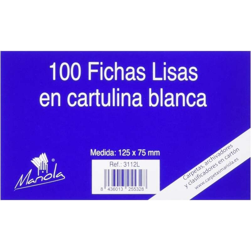 Mariola Confezione da 100 Carte Lisce N. 2 - Misure 125x75mm - Colore