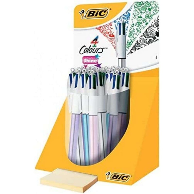 BIC 4 Colors Shine Espositore da 20 penne a sfera retrattili - Punta 