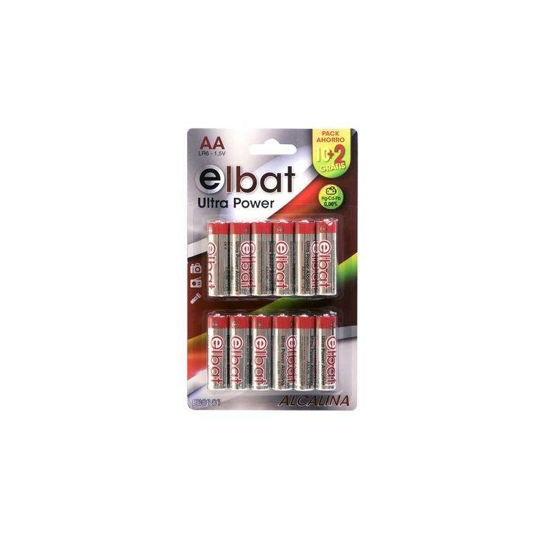 Confezione Elbat da 12 batterie alcaline LR6/AA