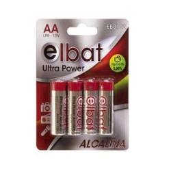 Confezione Elbat da 4 batterie alcaline LR6/AA