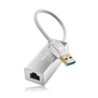 NGS Hacker 3.0 Adaptador USB a LAN - 1Gbps - Cable 15cm - Color Gris