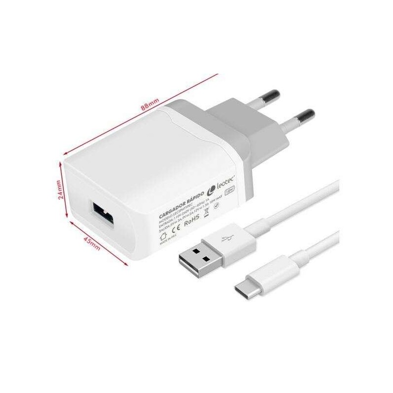 Caricabatterie LEotec USB-A/USB-C da 18 W a ricarica rapida