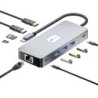 Leotec Adaptador 10 en 1 USB-C a 2xHDMI, 1xRJ45, 3xUSB-A 3.0, 1xUSB-C