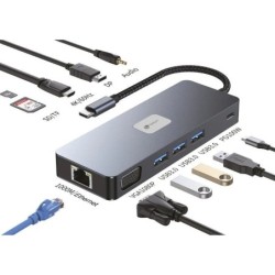 Leotec Adaptador 11 en 1 Plus USB-C a 1xDisplayPort, 1xHDMI, 1xVGA, 1