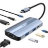 Leotec Adaptador 7 en 1 USB-C a 1xHDMI, 1xVGA, 1xUSB-A 3.0, 1xUSB-A 2