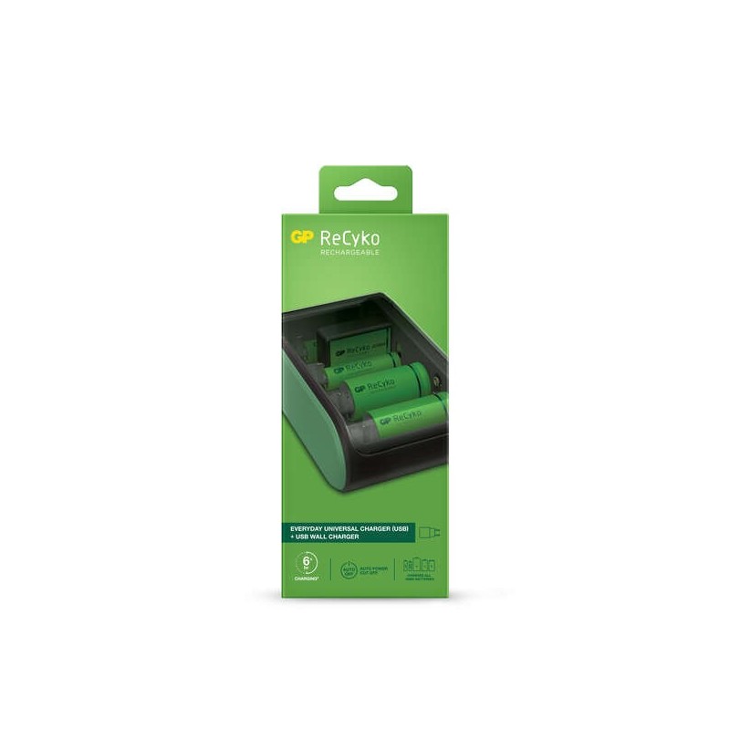 Caricatore USB Universale GP RECYKO - Batterie di carica: AA, AAA, C,