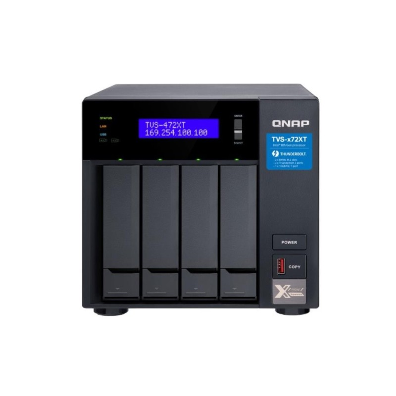 QNAP TVS-472XT NAS Tower Collegamento ethernet LAN Nero