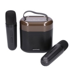 EXTRALINK KIDS KARAOKE LED SPEAKER 2 MICROPHONES BLACK