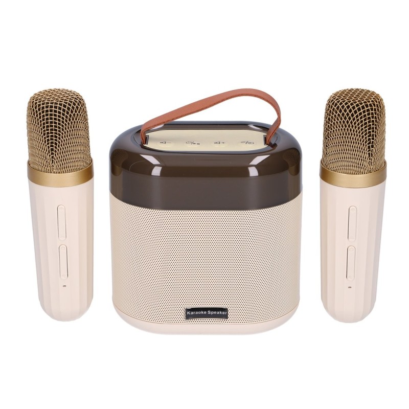 EXTRALINK KIDS KARAOKE LED SPEAKER 2 MICROPHONES WHITE