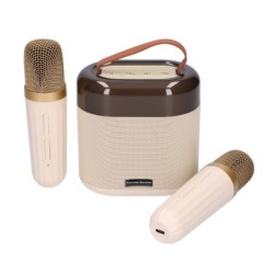 EXTRALINK KIDS KARAOKE LED SPEAKER 2 MICROPHONES WHITE