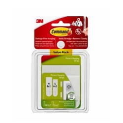 3M Command Picture Hanging Strips Value Pack 8 Medium 4 Small White