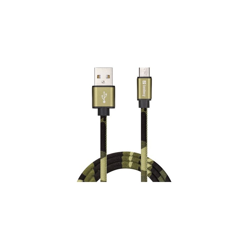 Sandberg MicroUSB Green Camouflage 1m