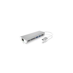 ICY BOX IB-DK4034-CPD Cablato USB 32 Gen 1 31 Gen 1 Type-C Argent